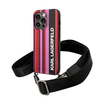 Karl Lagerfeld Color Stripes Strap - Coque iPhone 14 Pro Max (rose)