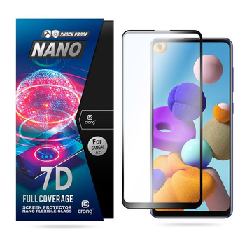 Crong 7D Nano Flexible Glass - 9H hibrid üveg a Samsung Galaxy A21s teljes képernyőjére