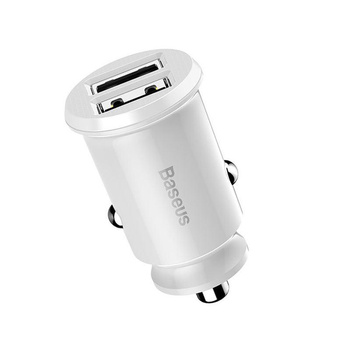 Baseus Grain - Car charger 2 x USB, 5 V / 3.1 A (white)