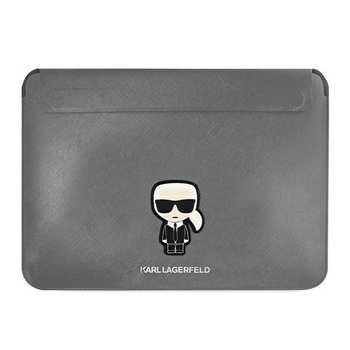 Karl Lagerfeld Saffiano Ikonik Sleeve - pouzdro na 13" / 14" notebook (stříbrné)