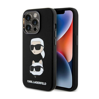 Karl Lagerfeld Silicone Karl & Choupette Heads - Etui iPhone 15 Pro Max (czarny)