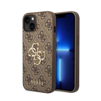 Guess 4G Big Metal Logo - iPhone 15 Plus Tasche (braun)