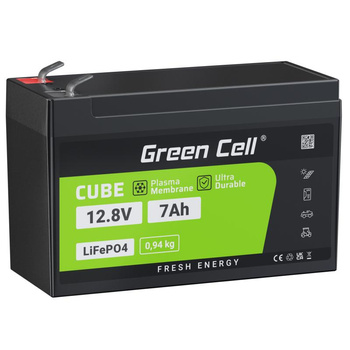 Green Cell - LiFePO4 12V 12.8V 7Ah Batterie für Photovoltaikanlagen, Wohnmobile und Boote