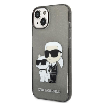 Karl Lagerfeld IML Glitter NFT Karl & Choupette - iPhone 14 Plus Tasche (schwarz)