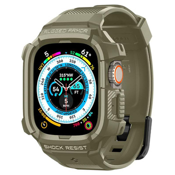 Spigen Rugged Armor Pro - Pasek z obudową do Apple Watch Ultra 49 mm (Vintage Khaki)