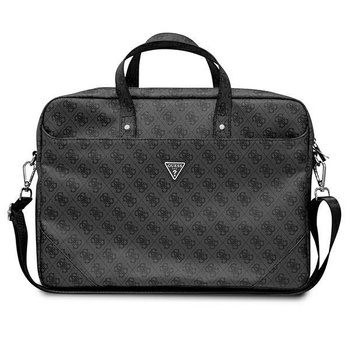 Brašna na počítač Guess Saffiano 4G Triangle Logo - 16" brašna na notebook (černá)