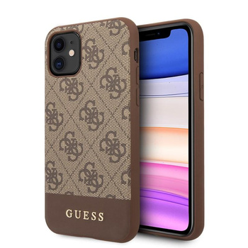 Guess 4G Bottom Stripe Collection - pouzdro pro iPhone 11 (hnědé)