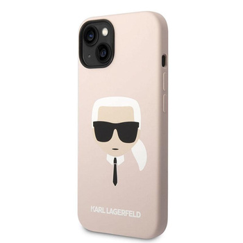 Karl Lagerfeld Silikonové pouzdro MagSafe Iconic Karl`s Head - iPhone 14 Plus (růžové)