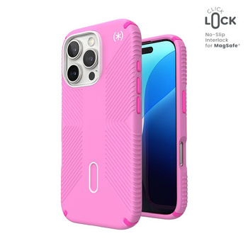 Speck Presidio2 Grip ClickLock & MagSafe - pouzdro pro iPhone 16 Pro (True Pink / Shocking Pink / White)