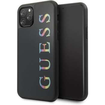 Guess Double Layer Glitter Case Logo Multicolor - pouzdro pro iPhone 11 Pro Max (černé/barevné)