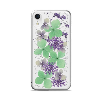 PURO Glam Hippie Chic Cover - iPhone XR Case (real flower petals green)