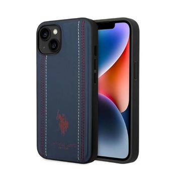 US Polo Assn Leather Stitch - pouzdro pro iPhone 14 Plus (tmavě modré)