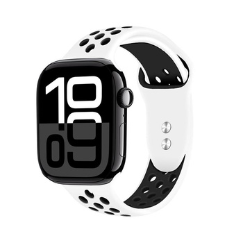 Crong Duo Sport - Bracelet pour Apple Watch 38/40/41/42 mm (blanc/noir)