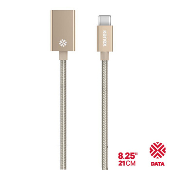 Adaptateur en aluminium Kanex DuraBraid™ de l'USB-C à l'USB 3.0 type A (Gold)