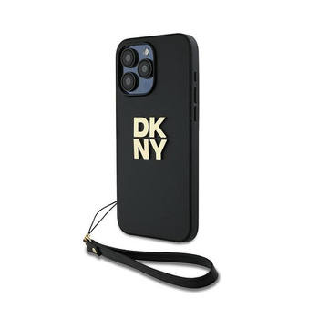 Courroie de poignet DKNY Stock Logo - Coque iPhone 15 Pro Max (noir)