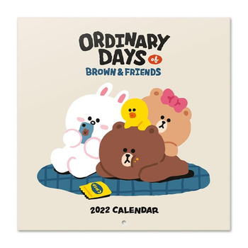 Line Friends - Calendrier mural 2022 année 30 x 30 cm