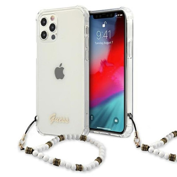 Guess White Pearl Strap - Coque iPhone 12 Pro Max (Transparent)