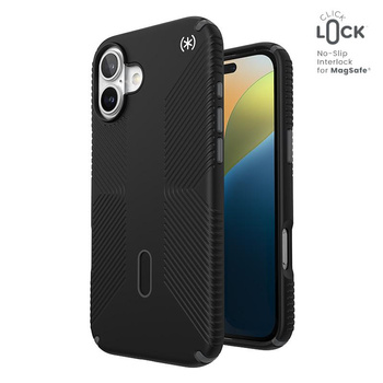 Speck Presidio2 Grip ClickLock & MagSafe - iPhone 16 Plus Tasche (Schwarz / Schiefergrau / Weiß)