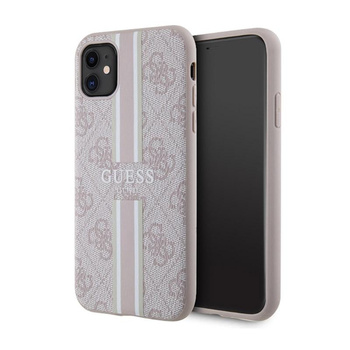 Guess 4G Gedruckte Streifen MagSafe - iPhone 11 Tasche (Rosa)