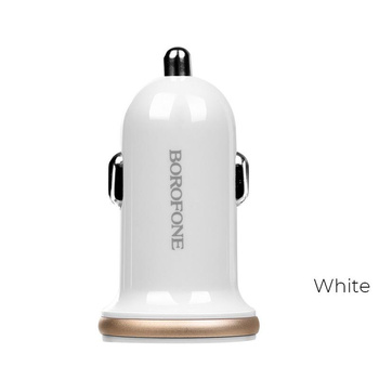 Borofone - 2x USB car charger, white