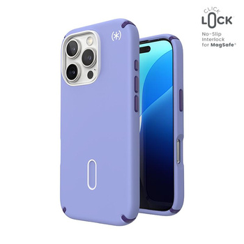 Speck Presidio2 Pro ClickLock & MagSafe - iPhone 16 Pro Case (Future Lavender / Cassis Purple / White)