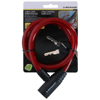 Dunlop - Cadenas à clé pour vélo 65 cm (rouge)