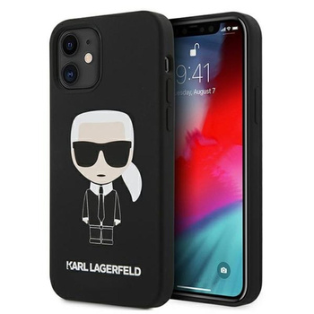 Karl Lagerfeld Fullbody szilikon Iconic - iPhone 12 Mini tok (fekete)