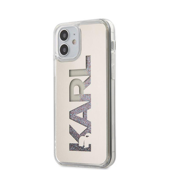 Karl Lagerfeld Logo Karl Liquid Glitter Multi Mirror - iPhone 12 Mini tok (ezüst)