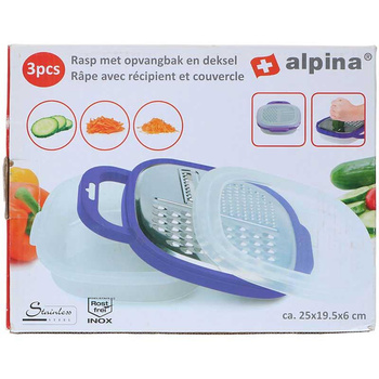 Alpina - râpe multifonctionnelle avec récipient (violet)