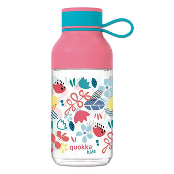 Quokka Ice Kids pánttal - 430 ml-es tritán vizes palack pánttal (Virágok)