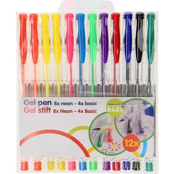 Topwrite - Set of gel pens (8 neon + 4 standard)