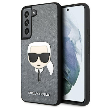 Karl Lagerfeld Saffiano Ikonik Karl`s Head - Étui Samsung Galaxy S22+ (argent)