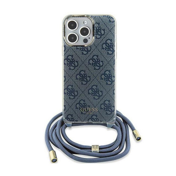 Guess Crossbody Cord 4G Print - Étui pour iPhone 15 (bleu)