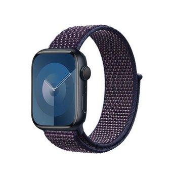 Crong Nylon - Sportovní řemínek pro Apple Watch 44/45/46/49 mm (Půlnoční modrá)