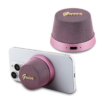 Guess Magnetic Script Metal Logo - Enceinte Bluetooth V5.3 (rose)