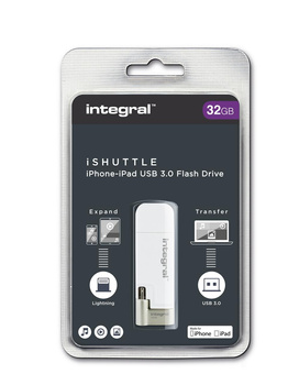 Integral iShuttle - Clé USB de 32 Go avec connecteur USB et Lightning MFi