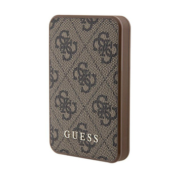 Guess 4G Leather Metal Logo - Power Bank 5000 mAh 15W (hnědá)