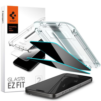 Spigen GLAS.TR EZ FIT Privacy - Tempered glass with privacy filter for iPhone 15 Pro 2 pcs