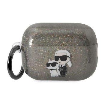 Karl Lagerfeld Glitter NFT Karl & Choupette - Pouzdro AirPods Pro 2 (černé)