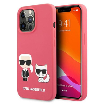 Karl Lagerfeld Silicone Karl & Choupette - Etui iPhone 13 Pro (fuksja)