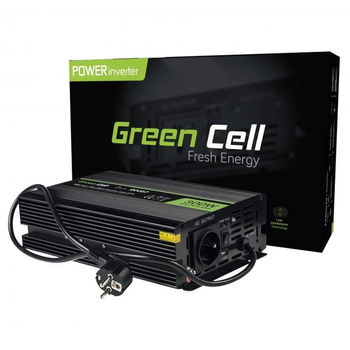 Green Cell - Měnič napětí Inverter režim UPS 12V na 230V Čistá sinusovka 300W/600W pro čerpadlo ústředního topení