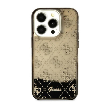 Guess Liquid Glitter Transculent 4G - iPhone 14 Tasche (Schwarz)