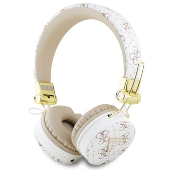 Guess 4G Triangle Round Shape - Casque intra-auriculaire sans fil Bluetooth ENC (blanc)