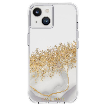 Case-Mate Karat - Etui iPhone 14 zdobione złotem (Marble)