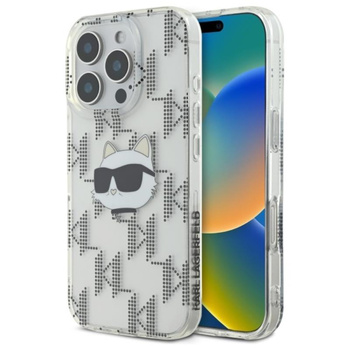 Karl Lagerfeld IML Choupette Head Galvanisiert - iPhone 16 Pro Max Hülle (Transparent)