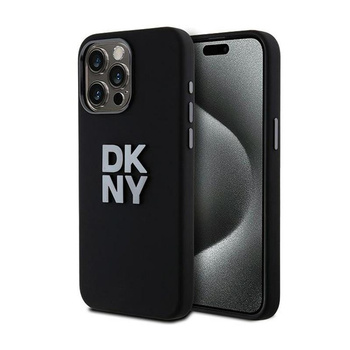 DKNY Liquid Silicone Metal Logo - pouzdro pro iPhone 15 Pro Max (černé)