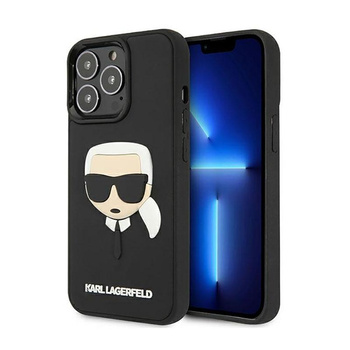 Karl Lagerfeld 3D Gummi Karl`s Kopf - iPhone 13 Pro Max Tasche (schwarz)