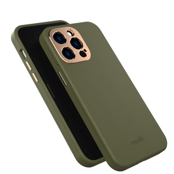 Moshi Napa Slim MagSafe - kožené pouzdro pro iPhone 14 Pro Max (Juniper Green)