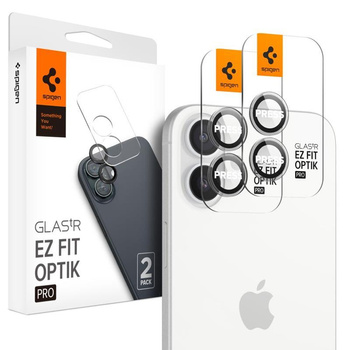 Spigen Optik Pro GLAS.TR EZ Fit Camera Protector 2-Pack - ochranné sklo objektivu pro iPhone 16 / 16 Plus (2 ks) (Transparent)