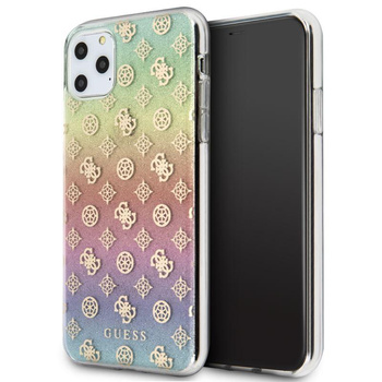 Guess 4G Peony Electroplated Pattern - iPhone 11 Pro Max Case (rainbow)